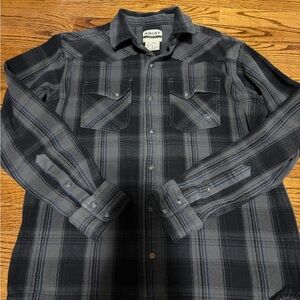 Ariat Men's Black and Gray Plaid Casual Button Down Shirt